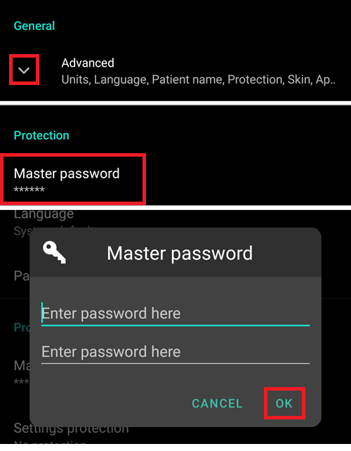Master-Passwort festlegen